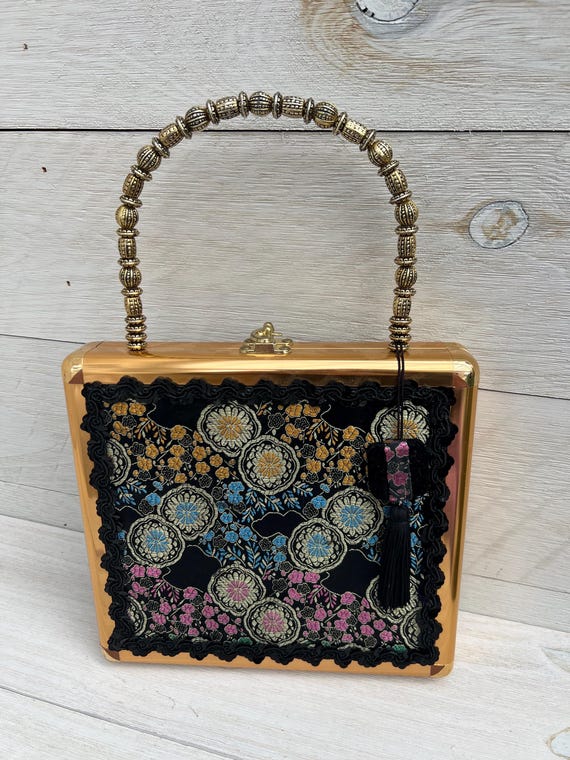 Metal Square Handbag Purse, Tapestry, Unique Bags ,cigar Box Handbags Cigar Box Purses Wood Natural Unique Handbags Humidor Gifts for Women