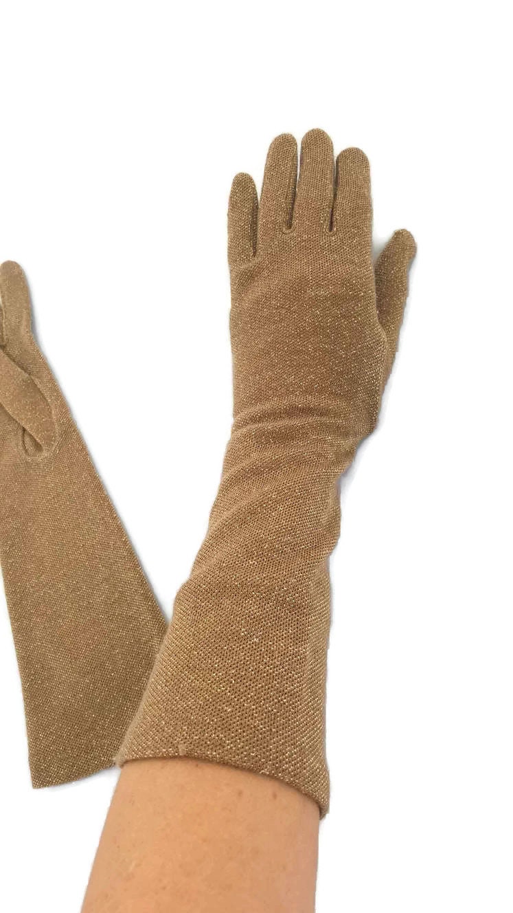 long gold gloves