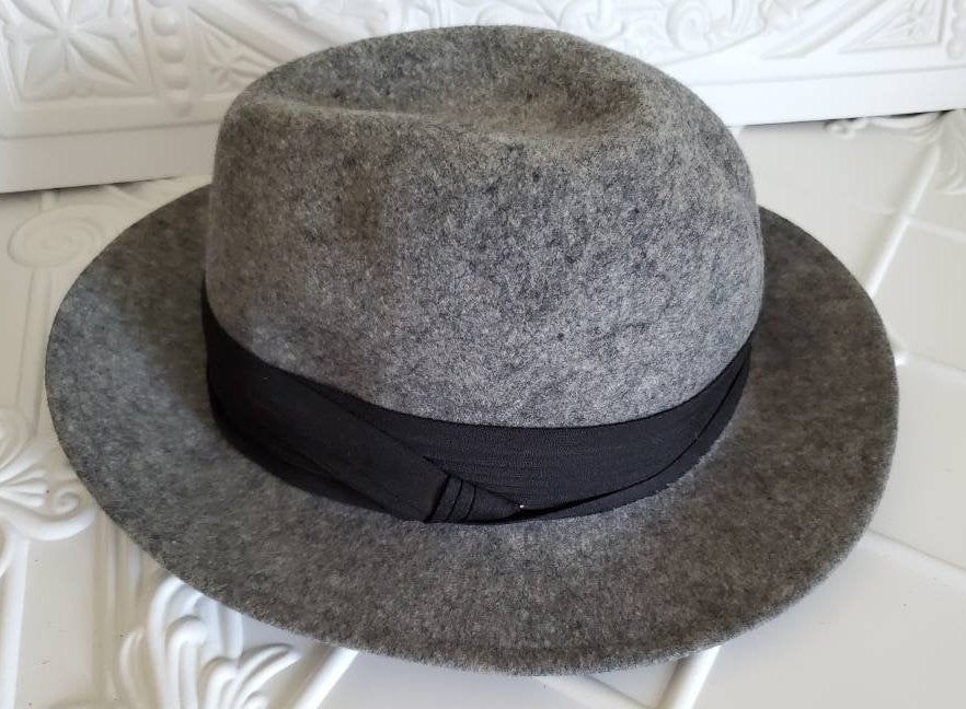 Fedora Hat Wool for Men or Women Grey 