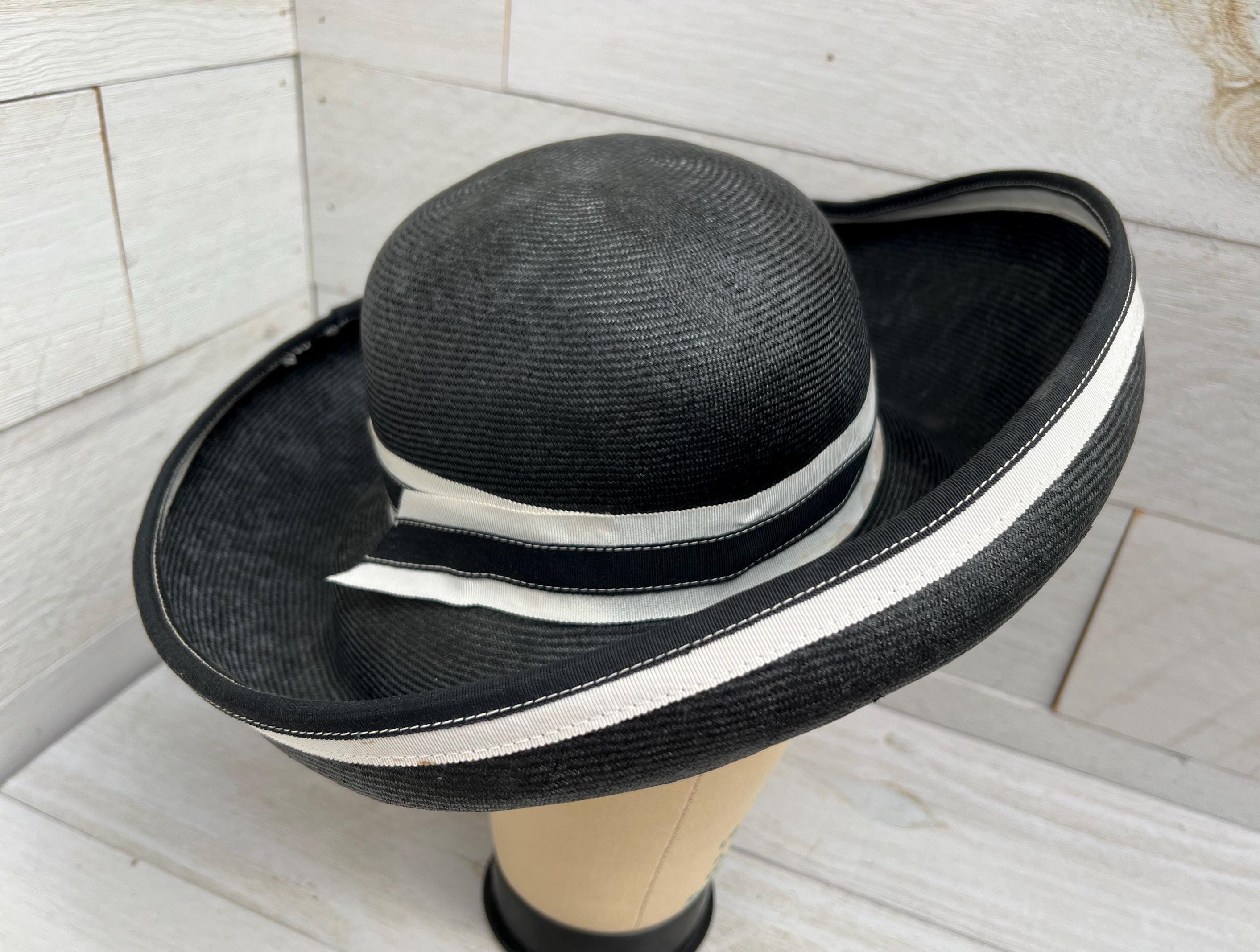 Adolfo II Black Wide Brim Sun Hat - Vintage Brimmed Sun Hats  display picture 2