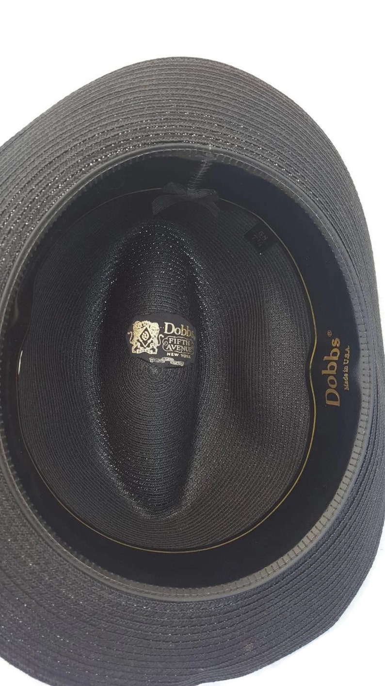 DOBBS Straw Hat Black Fedora Hat Vintage Fedora Hat for Men Etsy
