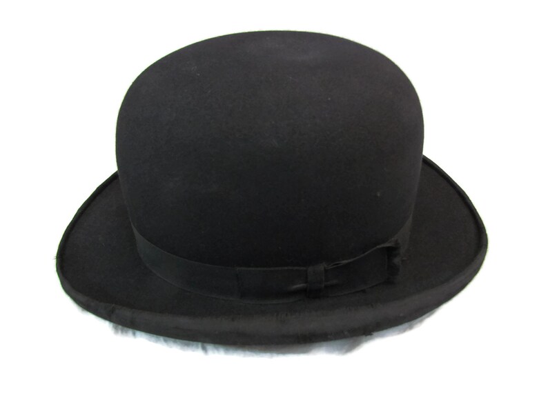 7 14 Wool Hat Derby Hats 1920s Costume Hats Dobbs 1930s Mens Hats Black Bowler Bowler Hat Vintage For Theater Mens Hats