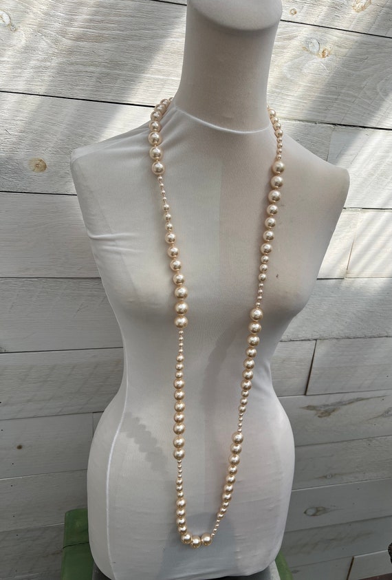 Extra Long Pearl Necklace Vintage For Layering Bea