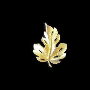 Vintage Brooch Gold Leaf BSK Brooch Pin Harvest Jewelry For Fall Oak Leaf Pin 1970s Jewelry Antique Jewelry leaf brooches image 4