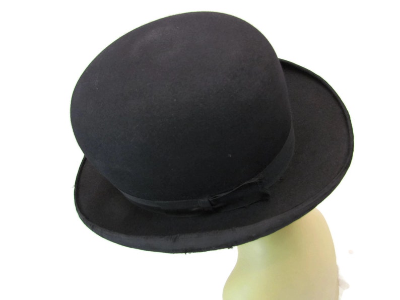 7 14 Wool Hat Derby Hats 1920s Costume Hats Dobbs 1930s Mens Hats Black Bowler Bowler Hat Vintage For Theater Mens Hats