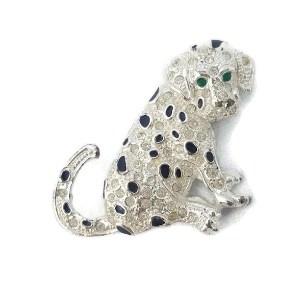 Dalmatian Dog Brooch, Dalmatian Jewelry, ROMAN Rhinestone Dog brooch, Gifts For Dog Lovers