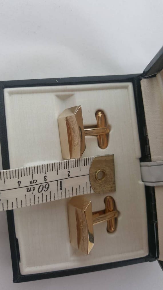 Cufflinks Vintage Fifth Avenue Shields Tie Set Go… - image 6