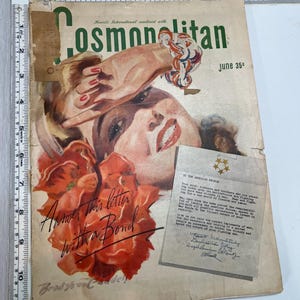 Cosmopolitan June 1945 Magazine, Intact Authentic Vintage Magazine, Magazines, Illustrations, Vintage Advertising