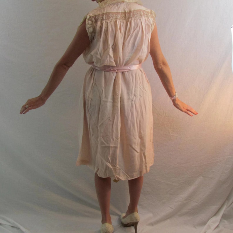 NOS Silk Nightgown Bergdorf Goodman Vintage Lingerie Pink Day Dress Silk Iris Victorian Nightgown 1920s Clothing Vintage Clothing