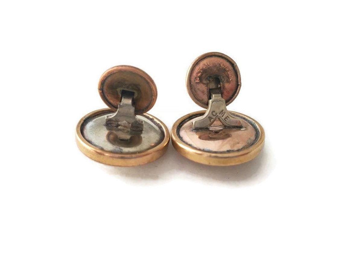Antique Shirt Studs Gold Plated Collar Studs ACME Vintage Etsy