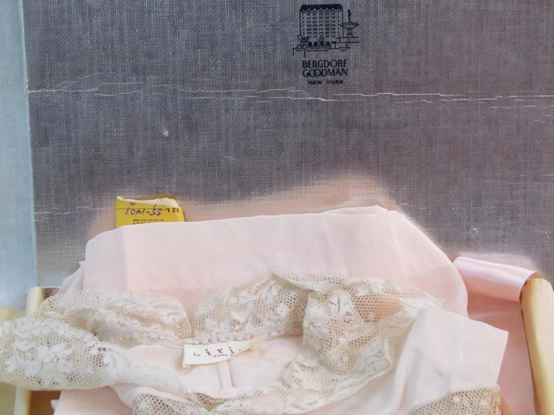 NOS Silk Nightgown Bergdorf Goodman Vintage Lingerie Pink Day Dress Silk Iris Victorian Nightgown 1920s Clothing Vintage Clothing