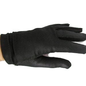 Gloves Vintage, Black Nylon Gloves, Gloves For Women, Short Gloves Driving Gloves that Stretch Rockabilly