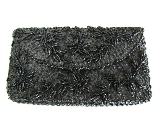 black beaded clutch