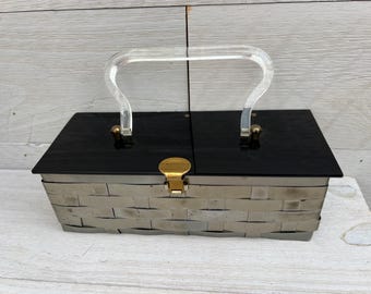Luicite Metal Purse, Unique, Silver Metal Handbag, Vintage, Purse Bag, Evening Purse Bag, 1970s Accessories