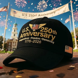 2026 New Embroidered Baseball Cap with 3D Stereoscopic Printed Logo - American 250th Anniversary Cap