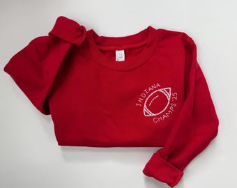Hand Embroidered 3T Toddler Football Sweatshirt | Indiana Champs '25 Game Day Crewneck