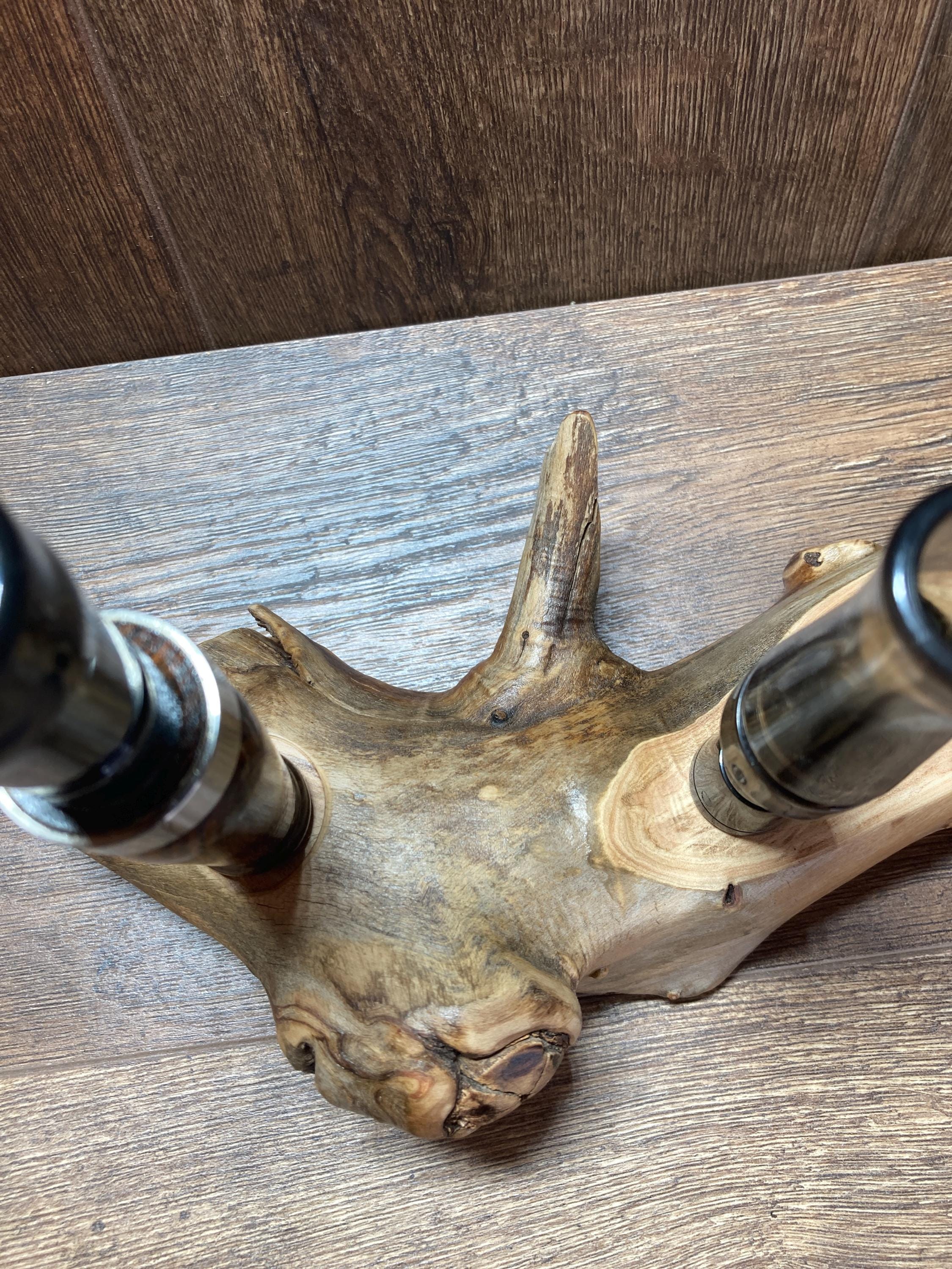 Wood & Brass Duck and Goose Call Display. Live Edge Rustic Waterfowl ...