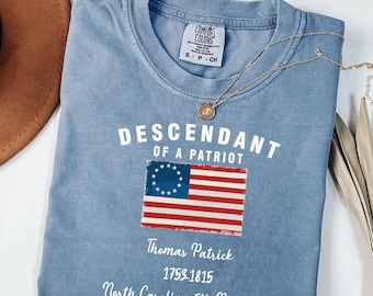 Comfort Colors® Patriot Descendant T-Shirt, Revolutionary War Heritage Gift
