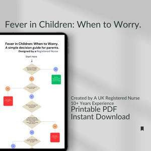 Fever in Children When to Worry Guide | Nurse Designed Printable PDF | Parent Health Decision Chart | Instant Download