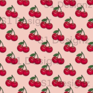 Red Cherries Pattern – Glossy Fruit Graphic