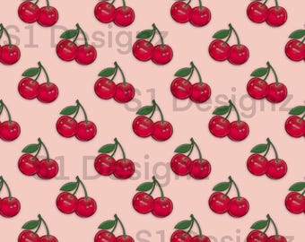 Red Cherries Pattern – Glossy Fruit Graphic