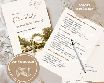 Free Wedding Ceremony Checklist PDF | german | Wedding Planning To-Do List (Digital Download) Developed by a wedding expert