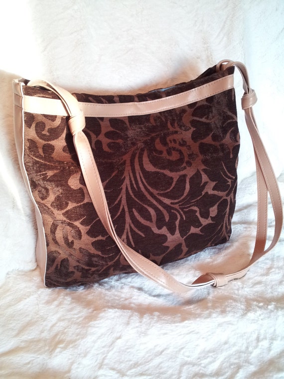 CLOSEOUT SALE Plush Brown Tapestry Shoulder Bag / Gift for Mom Etsy