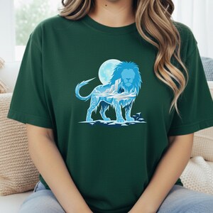 Ice King Lion T-Shirt - Frozen Glacier Animal Graphic Tee - Arctic Spirit Nature Art - Minimalist Gym Motivation image 10