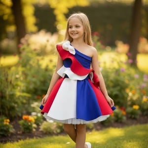 fancy dress red white and blue Red White Blue Pageant Dress