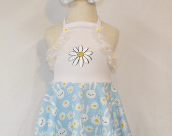 Daisy light blue halter dress