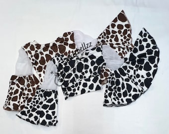 Black or brown cow print crop top