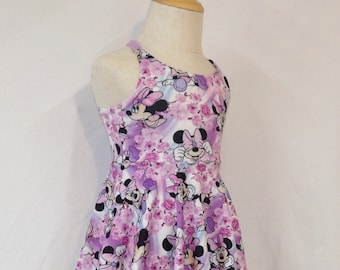 Mouse with cherry blossoms spaghetti strap skirted leotard
