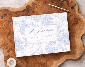 Libro degli ospiti con motivo floreale Toile francese / Libro delle firme personalizzato / Libro degli ospiti per ricevimento con foto istantanee Polaroid / Regalo ricordo per la sposa