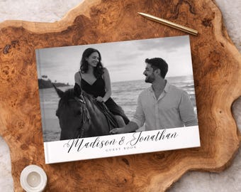 Personalized Wedding Guest Book | Custom Wedding Reception Guest Book | Guest Book with Photos | Printed Photo Album Gift for Couples