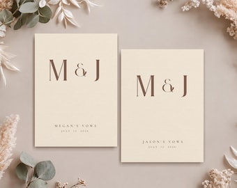 Set of 2 Wedding Vow Books | Personalized Vow Booklets | Unique His And Her Vow Booklets | Wedding Ceremony Vow Books | Wedding Keepsake