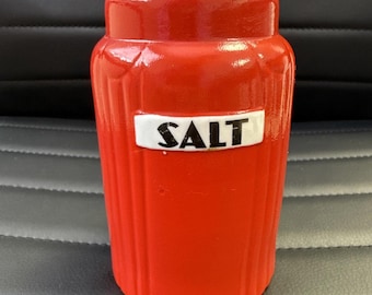 Vintage Hall Radiance Red Stove Salt Shaker Art Deco Style