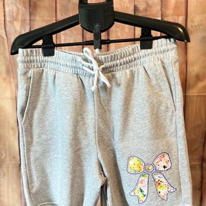 Bow Large One-of-a-Kind Upcycled Sweatshorts - Reverse Embroidery - Sustainable