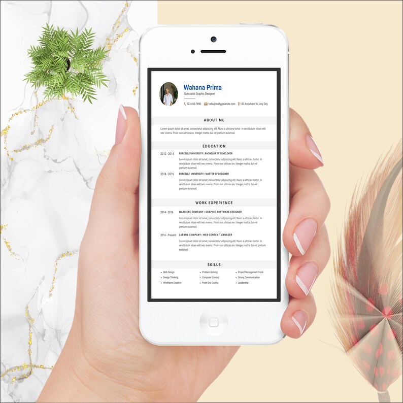 ATS Friendly Resume Template Word | Modern CV Design (instant Download ...