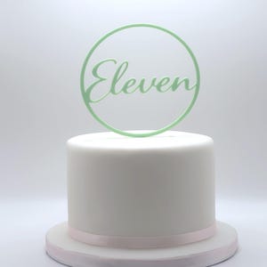 Elf taarttopper: schrift 11e verjaardag cirkeldecoratie VK