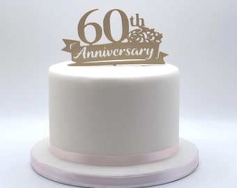 Taarttopper 60-jarig jubileum: decoratie diamanten bruiloft