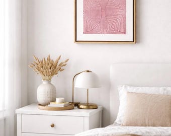 Framed Textured Blush Abstract Painting – Minimalist Japandi Wall Art Canvas