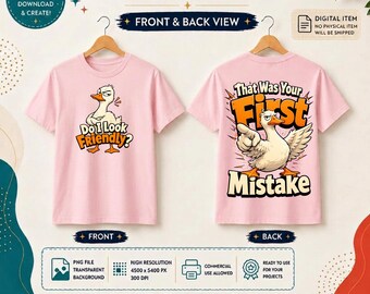 PNG de ganso gracioso, diseño de camiseta de ganso sarcástico y atrevido, imágenes prediseñadas de humor animal de granja, descarga digital para sublimación.