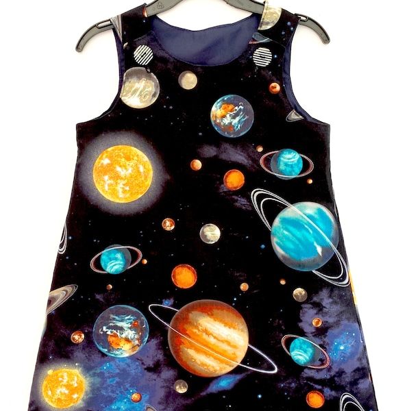 Planet Spaceship Print Pattern Dress