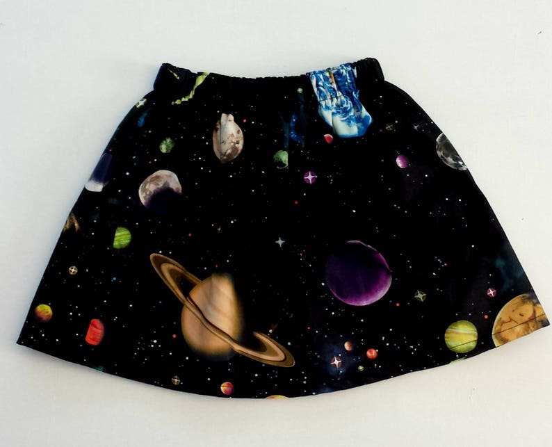 Space Skirt, Outer Space, Planets Skirt, Space Outfit, Planet Gift, Space Gift, Girls Skirt, Space Party, Galaxy Skirt, Galaxy Party Skirt image 2