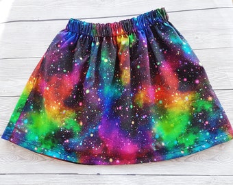 Galaxy Skirt, Girls Galaxy Skirt, Girls Skirt, Rainbow Galaxy Skirt, Space Skirt, Space Outfit, Space Gift, Galaxy Party Skirt,Galaxy Outfit