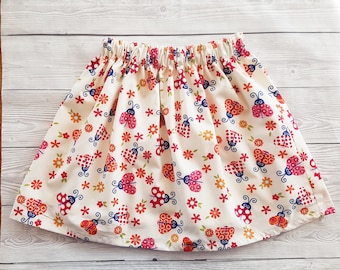 Ladybird Skirt, Girls Skirt, Girls Ladybird Skirt, Summer Skirt, Toddler Skirt, Girls Party Skirt, Party Outfit, Birthday Outfit, Ladybird