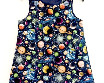 Space Dress, Outer Space, Planets Dress, Space Outfit, Planet Gift, Space Gift, Girls Dress, Party Dress, Solar System, Space Party, Planets