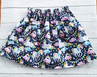 Unicorn Skirt, Rainbow Skirt, Girls Skirt, Girls Unicorn Skirt, Girls Party Skirt, Unicorn Clothing, Rainbow Outfit, Unicorns, Rainbows