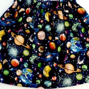 Planets Skirt, Outer Space, Space Skirt, Space Outfit, Planet Gift, Space Gift, Girls Skirt, Galaxy Skirt, Galaxy Party Skirt, Galaxy Outfit image 3