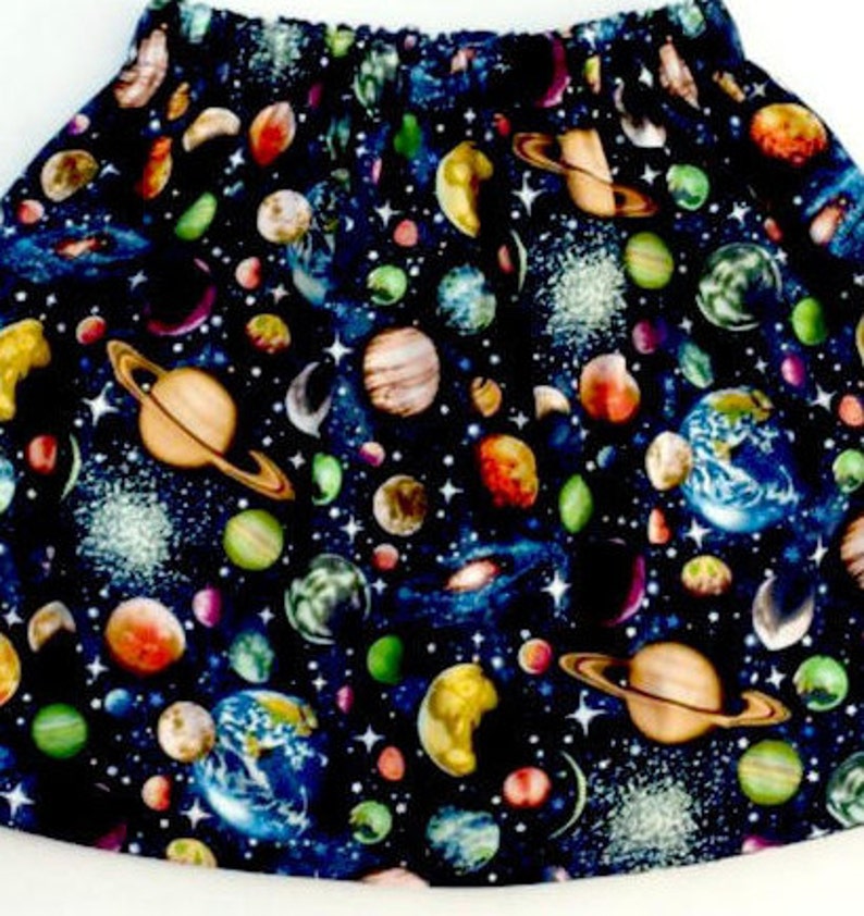 Planets Skirt, Outer Space, Space Skirt, Space Outfit, Planet Gift, Space Gift, Girls Skirt, Galaxy Skirt, Galaxy Party Skirt, Galaxy Outfit image 3